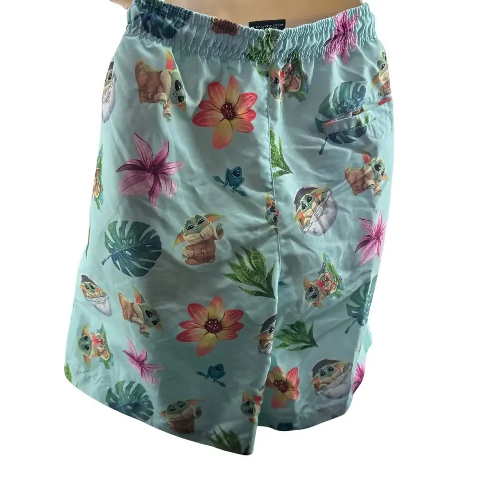 Star Wars Shorts Blue The Mandalorian Swim Trunks Baby Yoda Mens Large